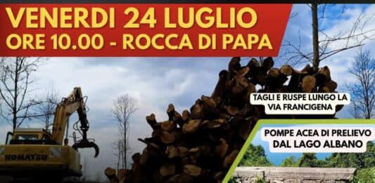 Mobilitazione ai Castelli Romani: “Non un centimetro in meno di acqua nei laghi, non un albero in meno nei boschi”