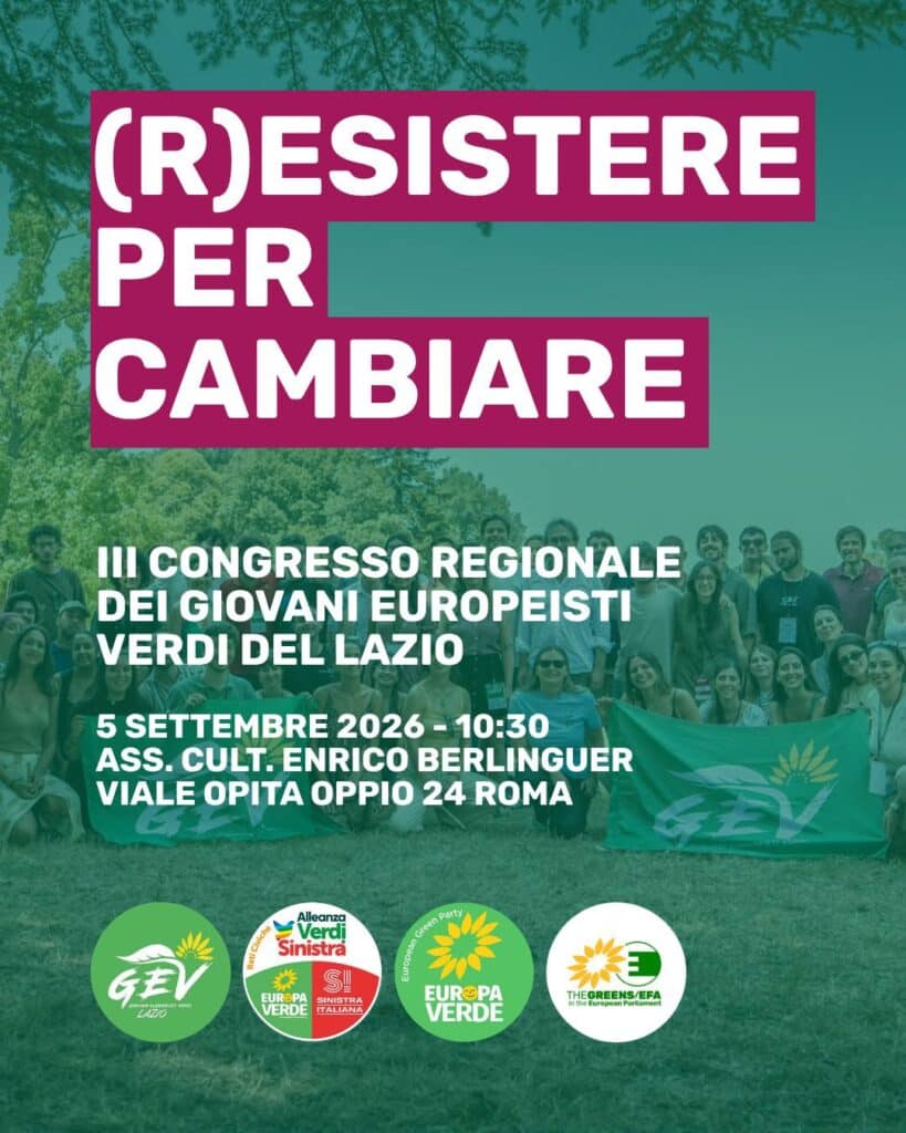 GEV Lazio, sabato 5 settembre il congresso regionale: "una nuova fase per costruire una Roma e Lazio di tutti" 1 GEV Lazio, sabato 5 settembre il congresso regionale: "una nuova fase per costruire una Roma e Lazio di tutti" 1