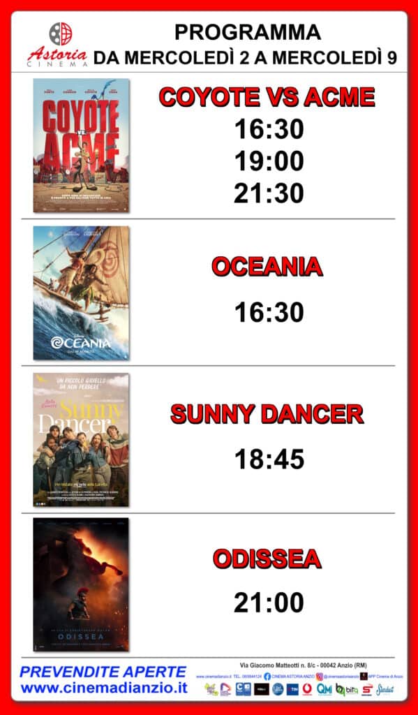 Cinema Astoria Anzio, i film in programma dal 2 al 9 settembre 3