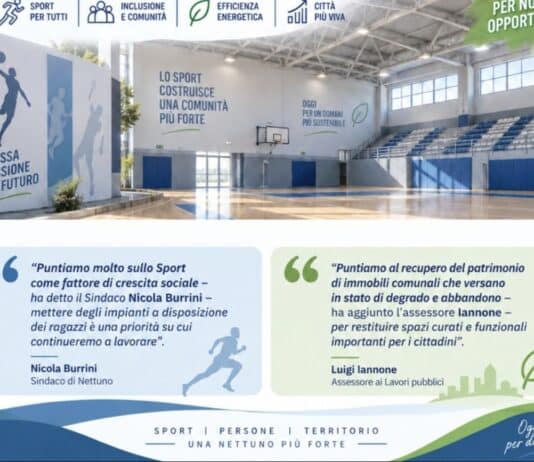 Nettuno, Palazzetto dello Sport, approvato in Giunta l’intervento di riqualificazione strutturale ed energetica