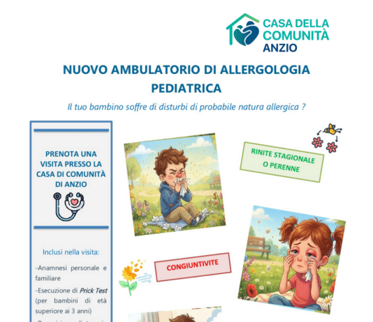 Alla Casa di Comunità di Anzio attivo il nuovo Ambulatorio di Allergologia Pediatrica