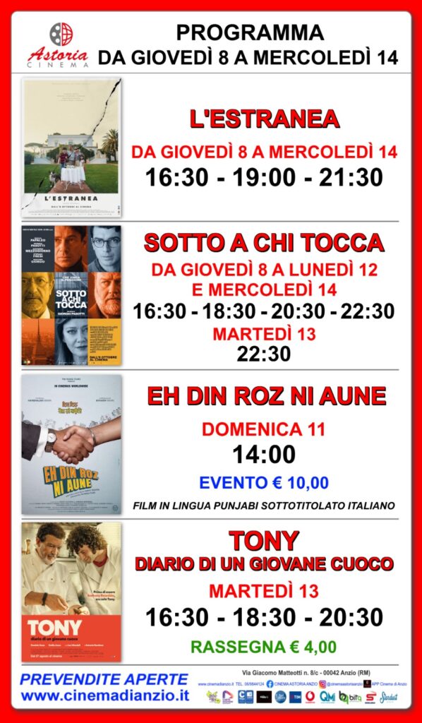 Cinema Astoria Anzio, i film in programma dall'8 al 14 ottobre 3 Cinema Astoria Anzio, i film in programma dall'8 al 14 ottobre 3