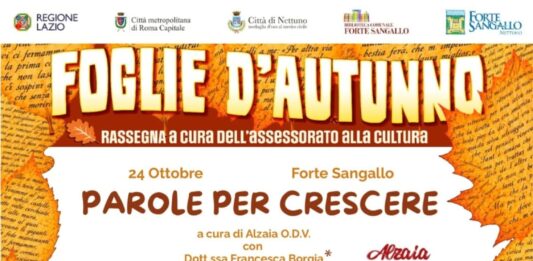 Nettuno, Foglie d’autunno, sabato 24 due appuntamenti a Forte Sangallo: attenzione alla famiglia letteratura e poesia