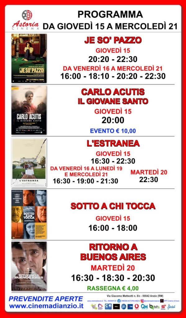 Cinema Astoria Anzio, i film in programma dal 15 al 21 ottobre 3 Cinema Astoria Anzio, i film in programma dal 15 al 21 ottobre 3
