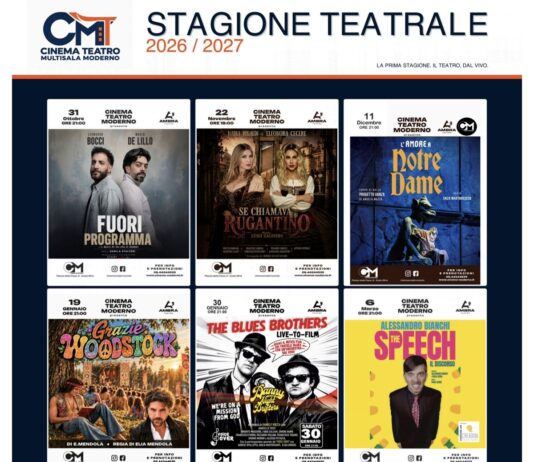 Parte il 31 ottobre la nuova stagione teatrale del Cinema Teatro Moderno di Anzio