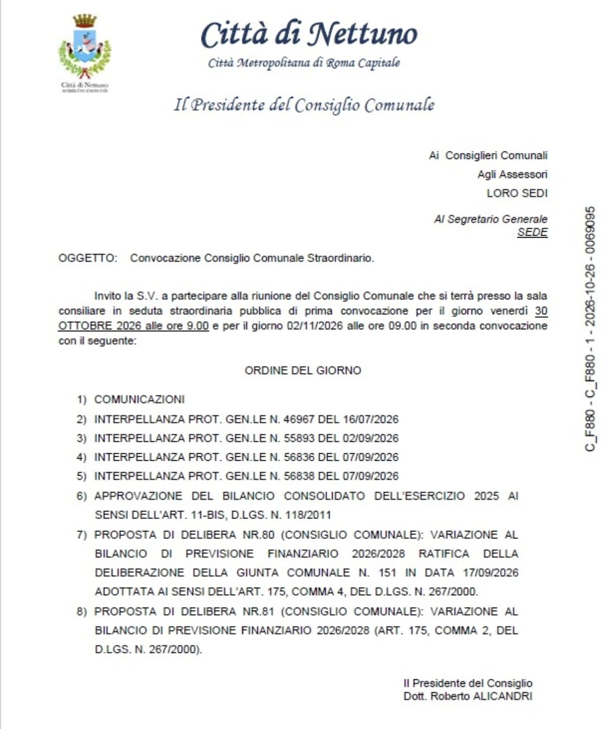 Nettuno, convocato il 2 novembre il Consiglio comunale 3
